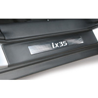 Einstiegsleisten, Hyundai ix35, Farbe schwarz mit Edelstahl-Einlage, 4-teilig